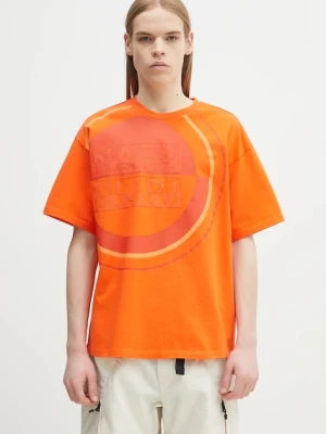 Napapijri t-shirt bawełniany S-Tusco męski kolor pomarańczowy z nadrukiem NP0A4IEEA001