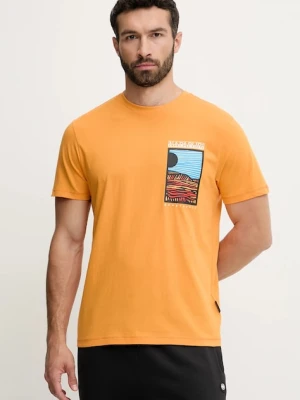 Napapijri t-shirt bawełniany S-Valdor męski kolor pomarańczowy z nadrukiem NP0A4IE6A701