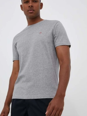 Napapijri t-shirt bawełniany Salis kolor szary melanżowy