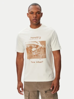 Napapijri T-Shirt Cabin NP0A8B3F Kremowy Relaxed Fit