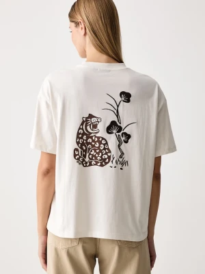 Napapijri T-shirt damski bawełniany Aral beżowy