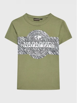 Napapijri T-Shirt K S-Pinzon NP0A4H2Z M Zielony Regular Fit