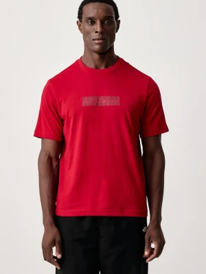 Napapijri T-shirt męski bawełniany Box Logo czerwony