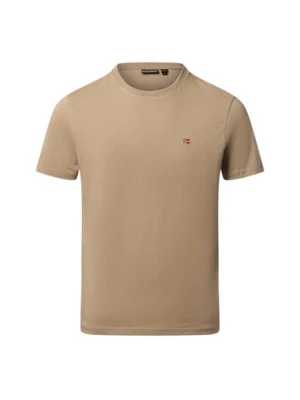 Napapijri T-shirt męski Mężczyźni Bawełna beżowy jednolity,