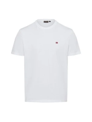 Napapijri T-shirt męski Mężczyźni Bawełna biały jednolity,