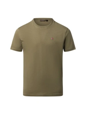 Napapijri T-shirt męski Mężczyźni Bawełna zielony jednolity,