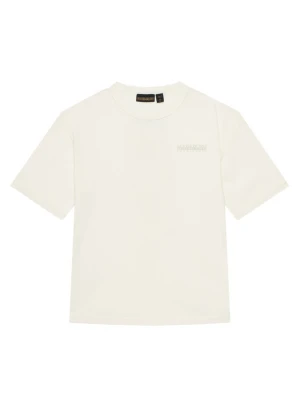 Napapijri T-Shirt S-Ahr NP0A88ZO D Écru Regular Fit Kremowy