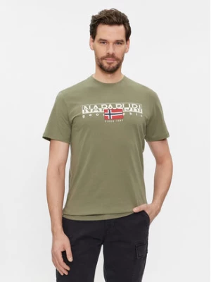 Napapijri T-Shirt S-Aylmer NP0A4HTO Zielony Regular Fit