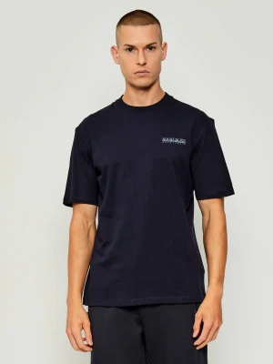 Napapijri T-shirt -BACK GRAPHIC SS | Relaxed fit granatowy