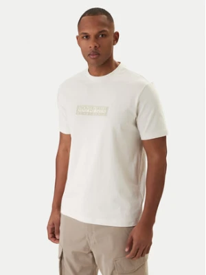 Napapijri T-Shirt S-Box Logo NP0A4IFL Écru Regular Fit