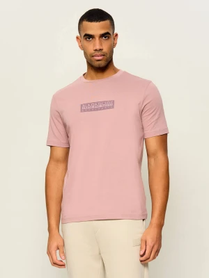 Napapijri T-shirt S-Box Logo Ss 1 | Relaxed fit pudrowy róż
