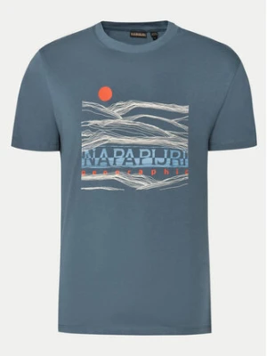 Napapijri T-Shirt S-Buti NP0A4INM Niebieski Regular Fit