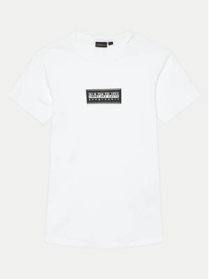 Napapijri T-Shirt S-Chamois NP0A4HYL D Biały Regular Fit