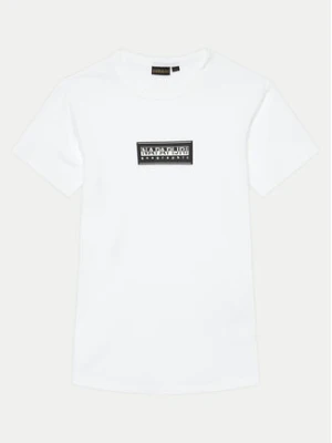 Napapijri T-Shirt S-Chamois NP0A4HYL D Biały Regular Fit