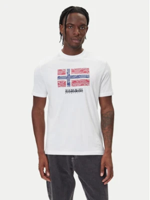 Napapijri T-Shirt S-Drapeau Ss NP0A891K Biały Regular Fit