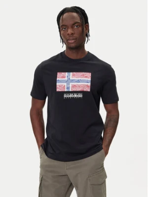 Napapijri T-Shirt S-Drapeau Ss NP0A891K Czarny Regular Fit