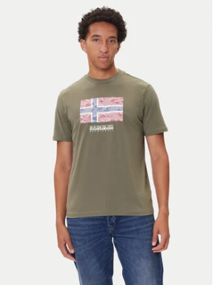 Napapijri T-Shirt S-Drapeau Ss NP0A891K Khaki Regular Fit
