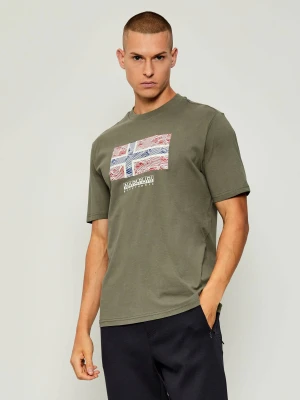 Napapijri T-shirt S-DRAPEAU SS | Relaxed fit zielony