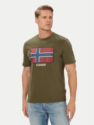 Napapijri T-Shirt -Flag Tiki Ss NP0A8A6IG1F1 Zielony ciemny Regular Fit