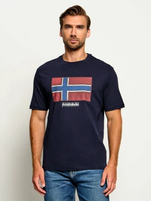 Napapijri T-shirt - Flag Tiki SS | Relaxed fit granatowy