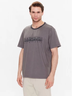 Napapijri T-Shirt S-Santiago NP0A4H2J Szary Regular Fit