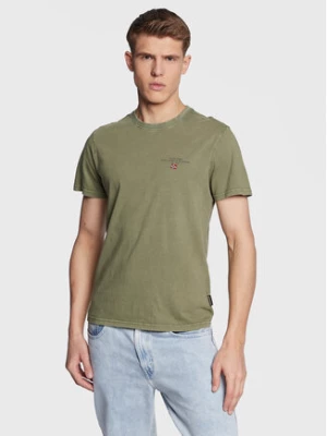 Napapijri T-Shirt Selbas NP0A4GBQ Zielony Regular Fit