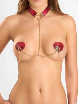 Nasutniki z ozdobnym chokerem na szyję - Amour POUPEE