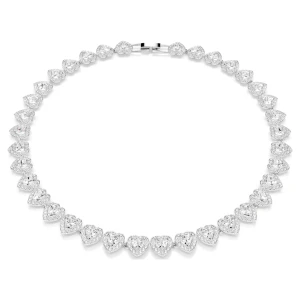 Naszyjnik Ariana Grande x Swarovski, Szlify różnorodne, Serce, Biały, Powłoka z rodu