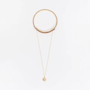 Naszyjnik choker kryształki łańcuszek kokarda złoty BIMBA Y LOLA