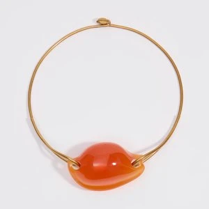 Naszyjnik choker muszelka żywica pomarańczowy BIMBA Y LOLA