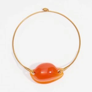Naszyjnik choker muszelka żywica pomarańczowy BIMBA Y LOLA