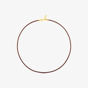 Naszyjnik Choker O Grubości 2 Mm, Z Brązowej Skóry, Z Zapięciem Ze Srebra Pokrytego 18-Karatowym Złotem, O Długości 40 Cm Tous Chokers - Tous