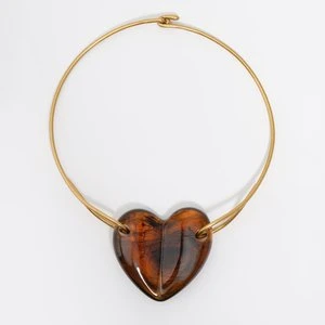 Naszyjnik choker serce żywica bursztynowa BIMBA Y LOLA