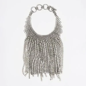 Naszyjnik choker srebrna siateczka i kryształki BIMBA Y LOLA