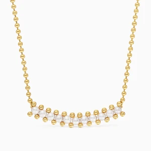 Naszyjnik Choker Wykonany Ze Srebra Pokrytego 18-Karatowym Złotem, Z Perłami Hodowanymi, Z Kolekcji Gloss - Tous