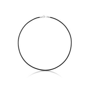 Naszyjnik Choker Z Czarnej Skóry Z Zapięciem Ze Srebra Tous Chokers - Tous Rozmiar