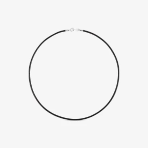 Naszyjnik Choker Z Czarnej Skóry Z Zapięciem Ze Srebra Tous Chokers - Tous