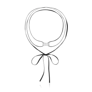 Naszyjnik Choker Z Tkaniny Suedette Ze Srebrną Kokardą 25 Mm Tous Ribbon - Tous Rozmiar