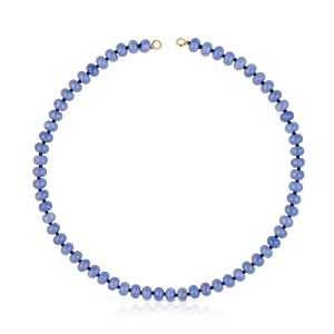 Naszyjnik Choker Ze Srebra Pokrytego 18-Karatowym Złotem, Z Niebieskim Kwarcytem Hold Oval - Tous Rozmiar