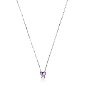 Naszyjnik Color Pills Ze Srebra Z Ametystem W Kształcie Serca - Tous