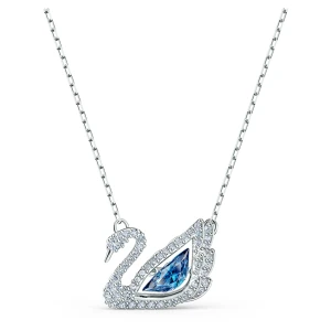 Naszyjnik Dancing Swan, Łabędź, Niebieski, Powłoka z rodu Swarovski
