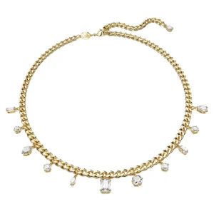 Naszyjnik Dextera, Biały, Powłoka w odcieniu złota Swarovski
