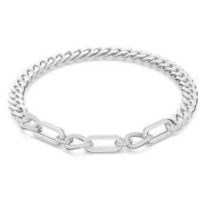 Naszyjnik Dextera, Efektowny, Różnobarwne ogniwa, Biały, Powłoka z rodu Swarovski