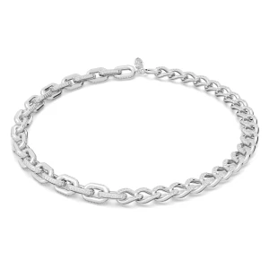 Naszyjnik Dextera, Różnobarwne ogniwa, Biały, Powłoka z rodu Swarovski