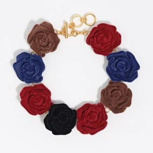 Naszyjnik flokowane róże czerwony BIMBA Y LOLA