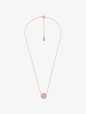 Naszyjnik Fulton pokryty metalem szlachetnym z zawieszką z logo w stylu pavé Michael Kors ROSE GOLD (Różowozłoty)