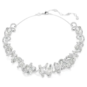 Naszyjnik Hyperbola, Szlify różnorodne, Biały, Powłoka z rodu Swarovski