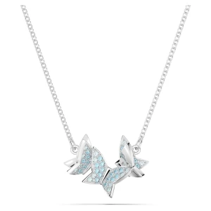 Naszyjnik Idyllia Lilia, Motyl, Niebieski, Powłoka z rodu Swarovski