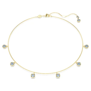 Naszyjnik Imber, Szlif okrągły, Jasnoniebieski, Powłoka w odcieniu złota Swarovski