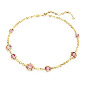 Naszyjnik Imber, Szlif ośmiokątny, Różowy, Powłoka w odcieniu złota Swarovski